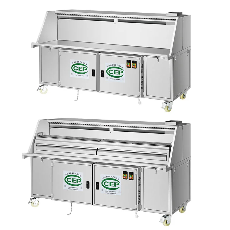 Barbecue cart with smokeless air purifier