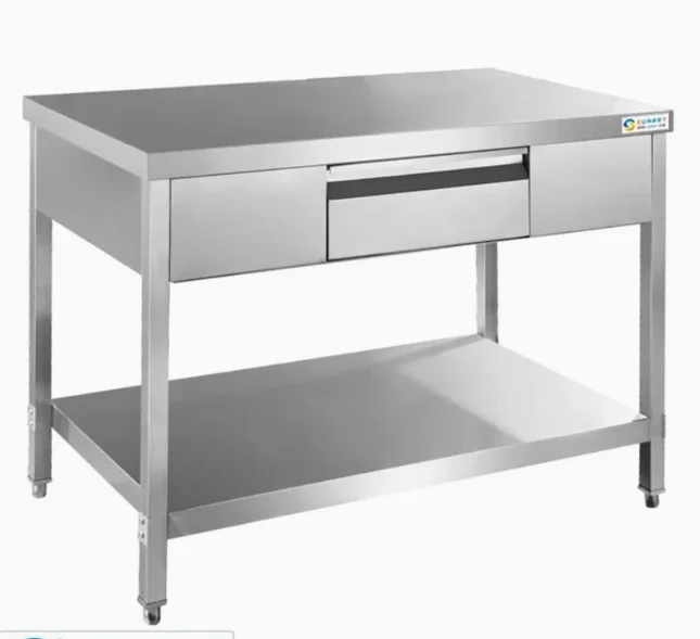 Stainless Steel Kitchen Working Table For Restaurant with One Drawer