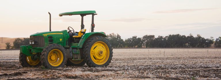 Harvest begins with a tractor